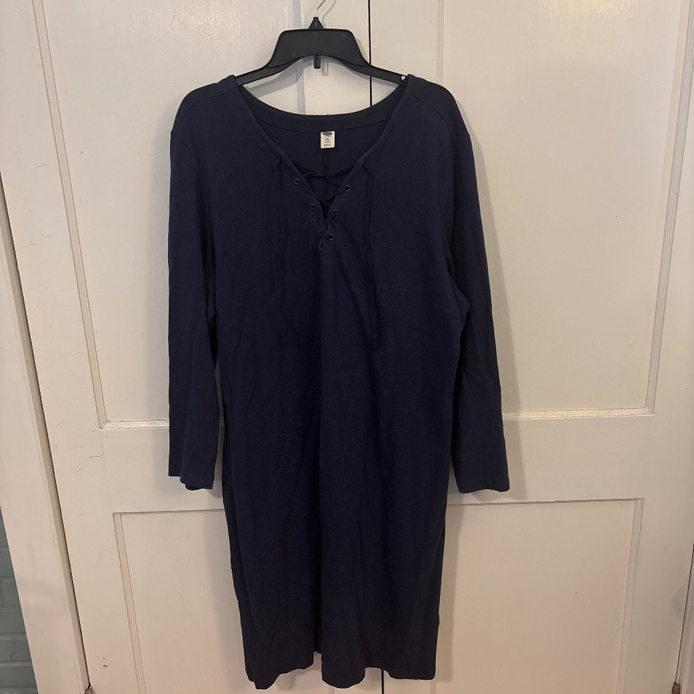 Navy blue cotton dress